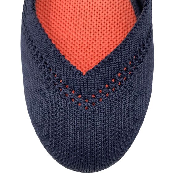 Rothys Maritime Blue Lattice Stitch Womans 6 Round Toe Ballet Flat Slip On Shoes - Picture 9 of 12